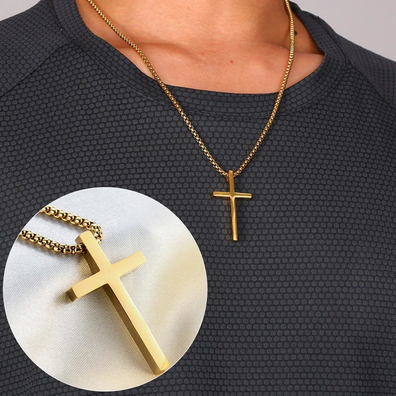 Stainless Steel Cross Pendant Necklace for Men Women™