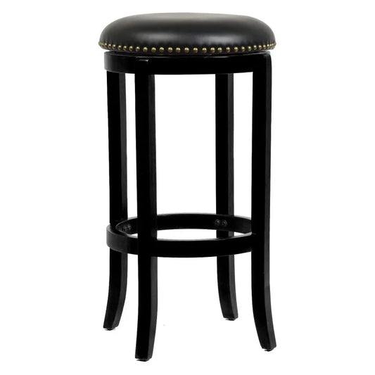 24in. Backless Swivel Wood Counter Stool