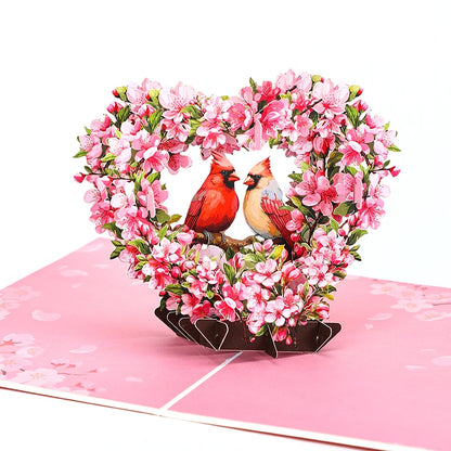 Valentine's Day cherry blossom bird Pop Up 3D card