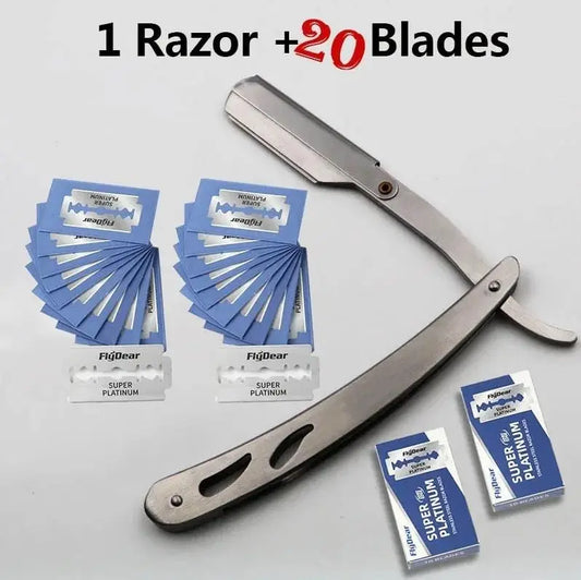 Men Professional Barber Razor Straight Edge Shaver Folding With Blade