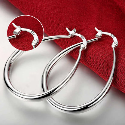 Sterling Silver Earrings Simple Round Circle Hoops