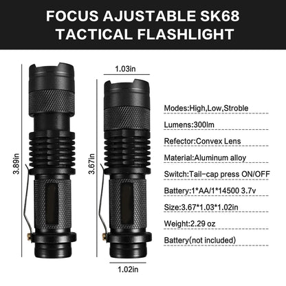 Mini Brightest Led Tactical Flashlights Powerful LED Torch