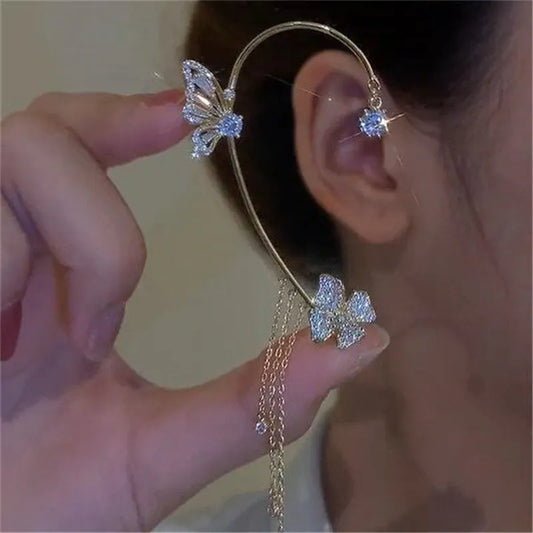 Sparkling Zircon Flower Butterfly Earrings Wedding Jewelry™