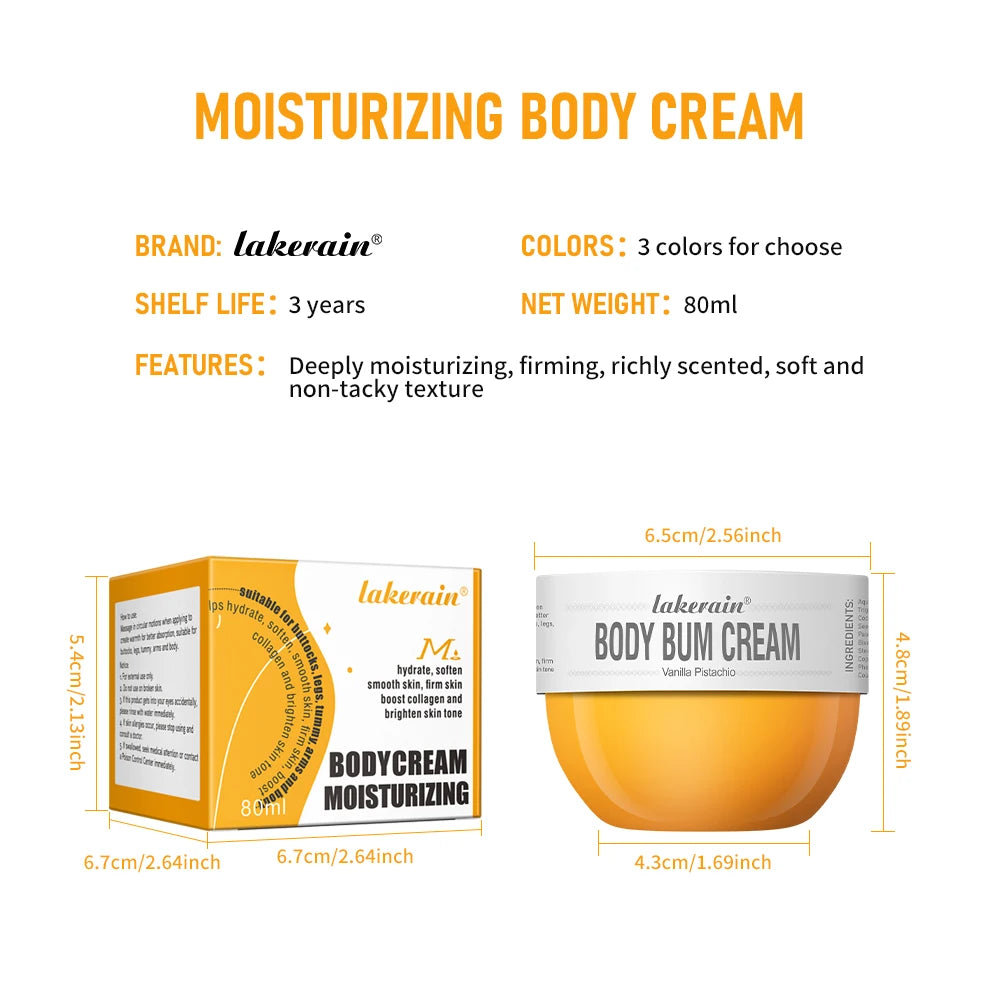 Bady Cream Hip Buttock Care Cream Moisturizing Firming Body Massager Gel Caramel Vanilla Floral Butt Care 80g