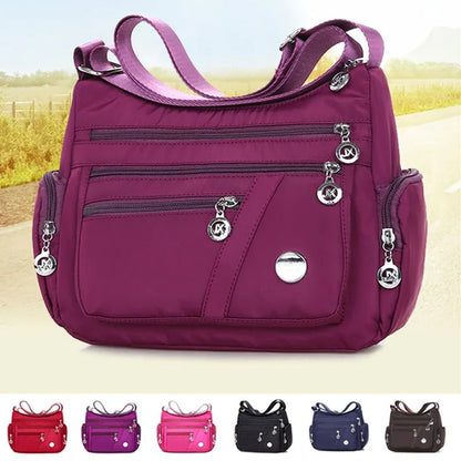 Causal Women Shoulder Bag Multi Layer Nylon Bag Female Crossbody Bags