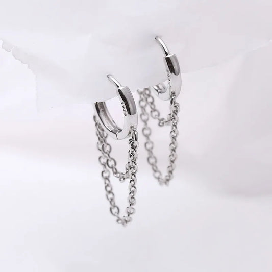 Sterling Silver Tassel Hoop Earrings™