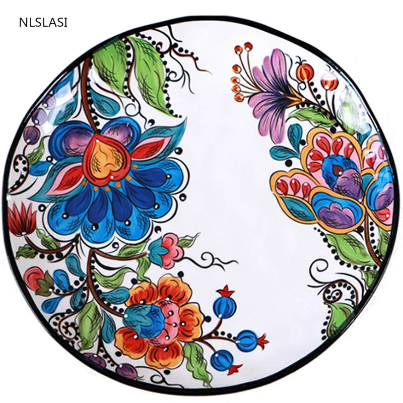 Ceramic Dinner Plate Bowl Cup Hand-painted creativity  Tableware Salad Cake Plate Milk Coffee cup Decorative plate