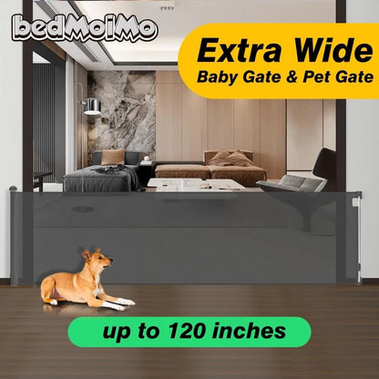 120 Inch Extra Wide Baby Gate for Large Opening Retractable Baby Gates for Doorway Extra Long Dog Gate for The House