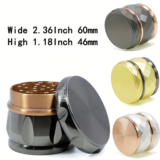 1 pcs 2.3 Inch Large Size Grinder, Aluminum Alloy Grinder Manual Grinder  Dispenser Exquisite Gift