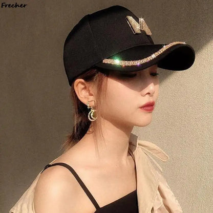 Gold Sequins Hip Hop Caps Women Club Party Baseball Cap Diamond Hats