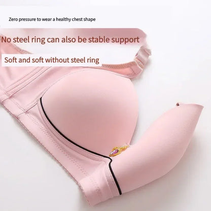 New Soft Thin Cup Glossy Fat Mm Bra Large Size No Underwire Comfortable Breathable Gathered Women's Underwear Push Up Bralette