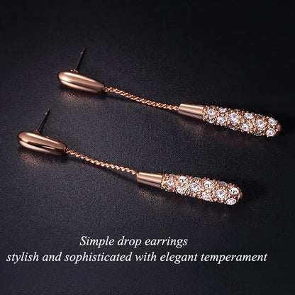 Long Drop-Shaped Alloy Earrings™