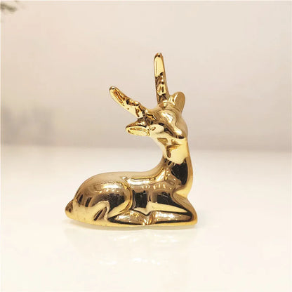 Petite Gilded Menagerie: Miniature Ceramic Animal Figurines"