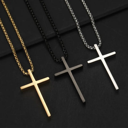 Stainless Steel Cross Pendant Necklace for Men Women™