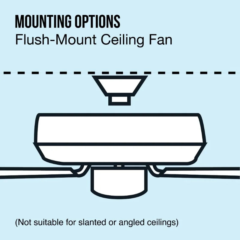 44 inch Hugger Indoor Ceiling Fan with Light Kit