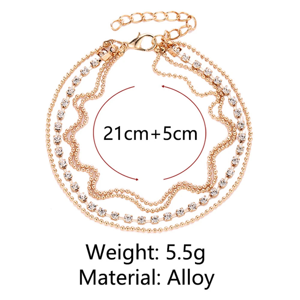 Multi-layer Sexy Crystal Ankle Anklets™ Summer Bracelet