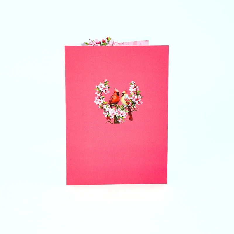 Valentine's Day cherry blossom bird Pop Up 3D card