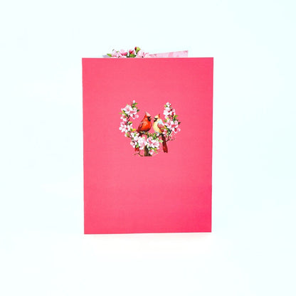 Valentine's Day cherry blossom bird Pop Up 3D card