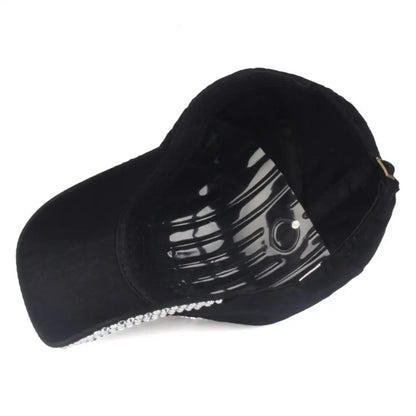 NEW Fashion Adjustable Heart Shaped Rhinestones Studded Peaked Cap Hat