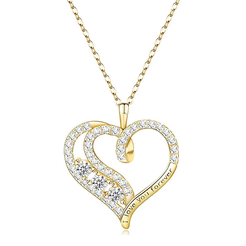 I love you forever Gold Heart Necklace™