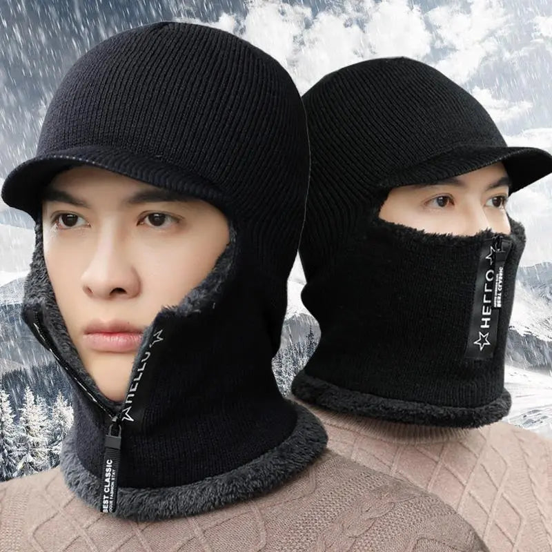 Men Winter Warm Wool Hat Outdoor Ear Protection