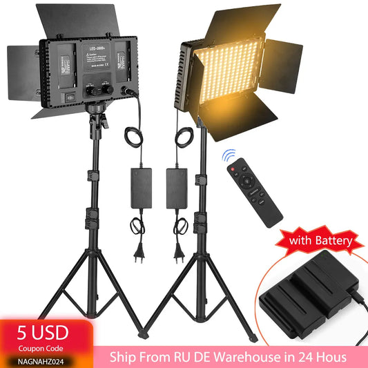 800+ LED Video Light Photo Studio Lamp Bi-Color 2500K-8500k Dimmable with Tripod Stand Remote for Video Recording™