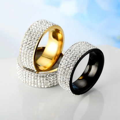 8mm Vintage Style Steel Ring for Women