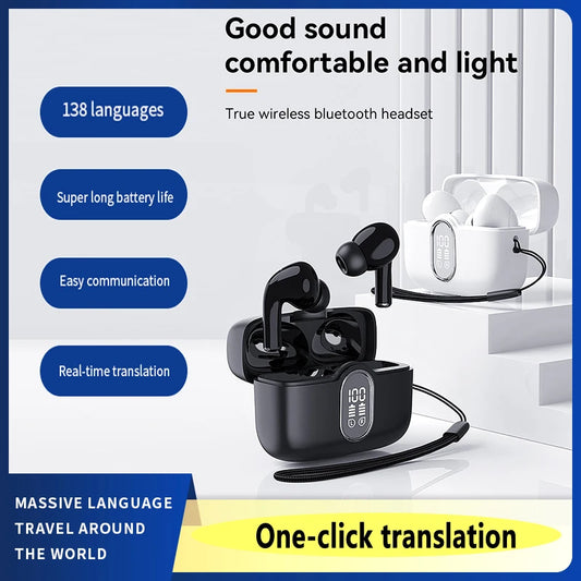 Bluetooth 5.3 Voice Translator Earbud Wireless 144Language Translate Earphone Real Time Smart Travel Voice Translation Headphone