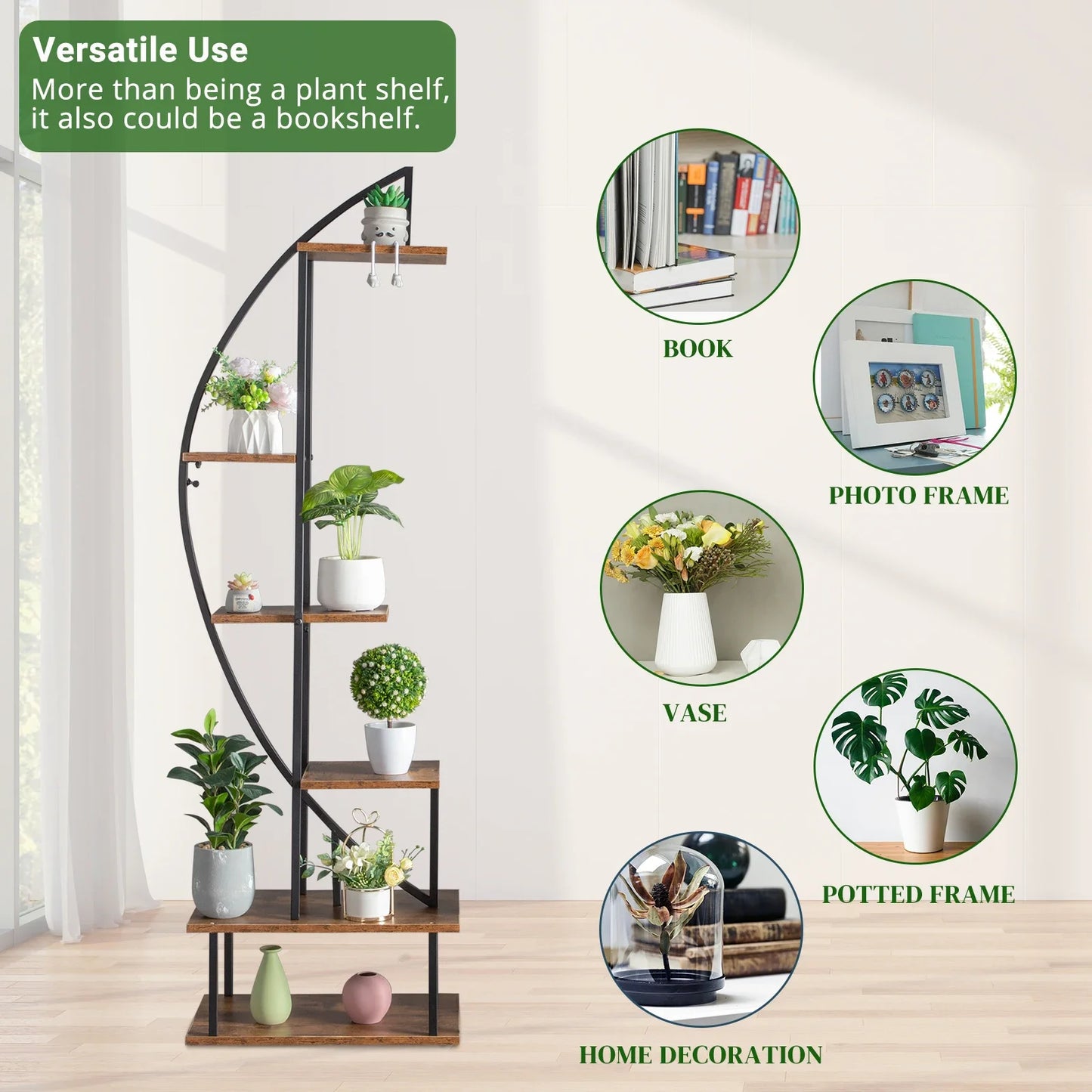 6 Tier Moon Shelf Decor Plant Stand