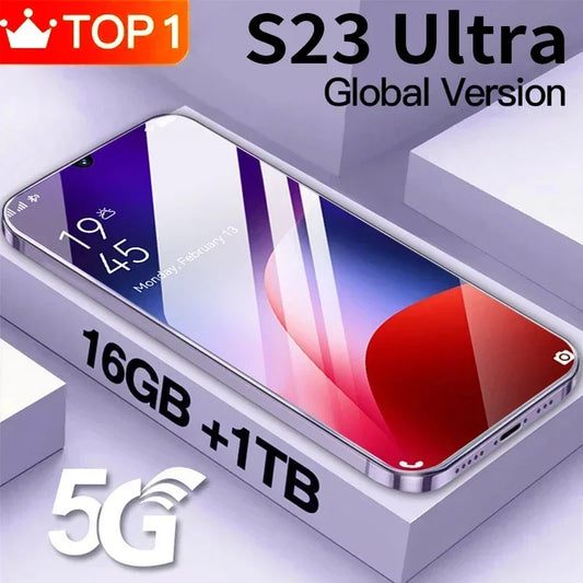 S23 Ultra Smartphone 5G Original Mobile Phones 6.8HD Screen Dual Sim Card Cellphones