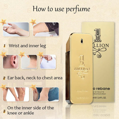 New Soft Golden Millionaire Men's Seductive Leather Notes Best Gifts for Men and Women 100ml