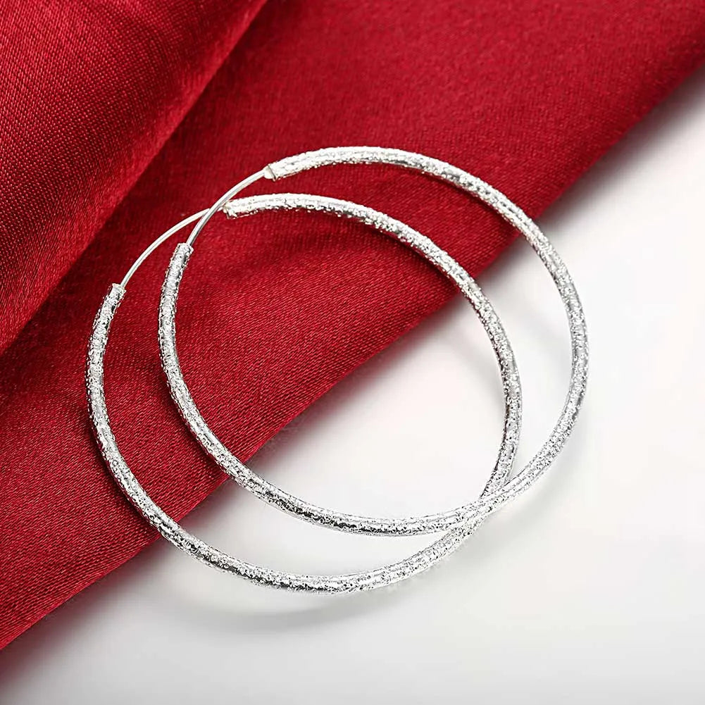 Sterling Silver Earrings Simple Round Circle Hoops