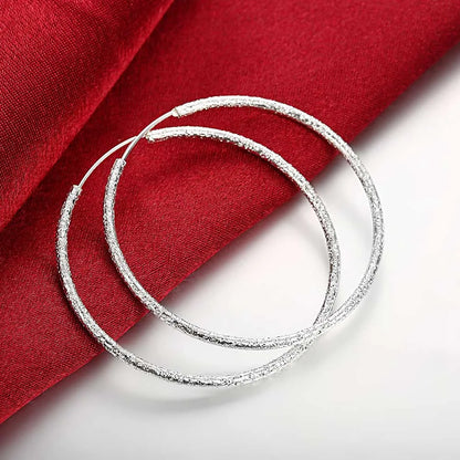 Sterling Silver Earrings Simple Round Circle Hoops