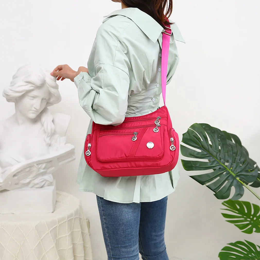 Causal Women Shoulder Bag Multi Layer Nylon Bag Female Crossbody Bags