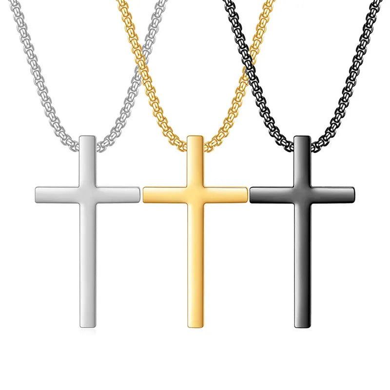 Stainless Steel Cross Pendant Necklace for Men Women™