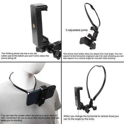 Hands Free Wearable Neck Holder Lazy Phone Stand  Hanging Mount for Iphone 15Promax Samsung Gopro Dock Station Bracket