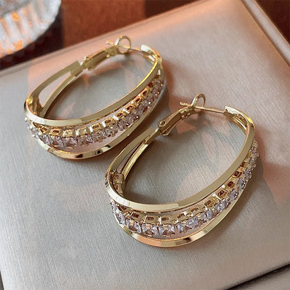 Zircon Circle Multilayer Earrings for Women