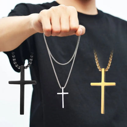 Stainless Steel Cross Pendant Necklace for Men Women™