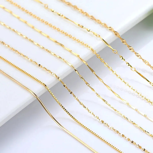 Genuine 14k Gold Color Necklace For Women