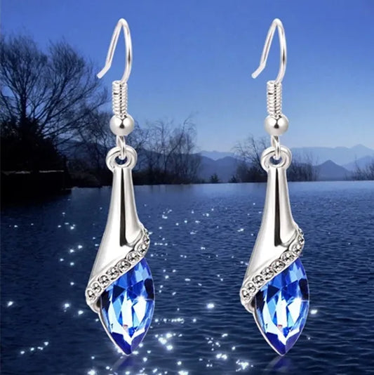 Shiny Water Drop Ear Dangler Earrings