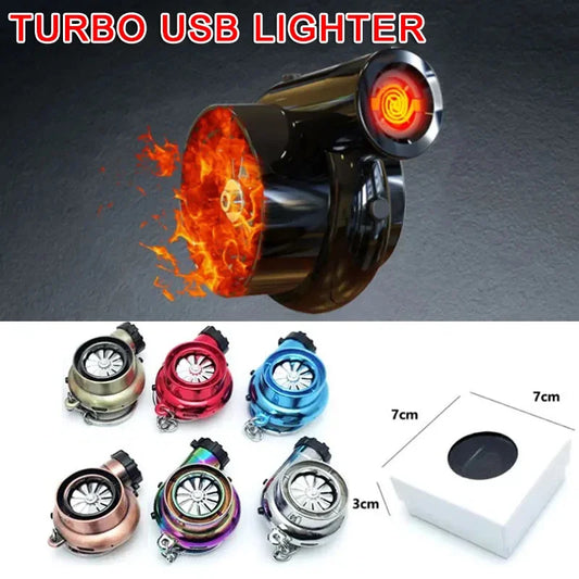 Car Turbo Electronic Cigarette Lighter USB Rechargeable Metal