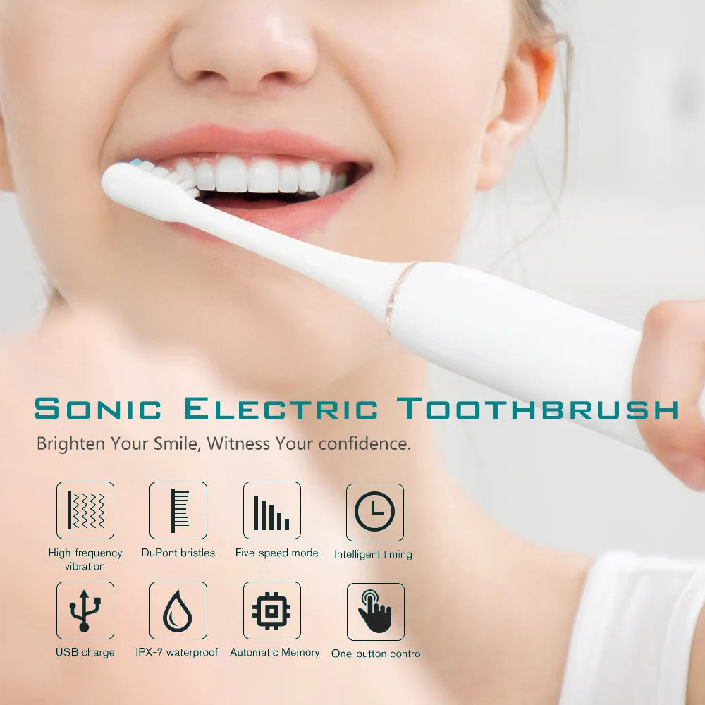 Sonic™ Electric Toothbrush Ultrasonic Automatic USB Rechargeable