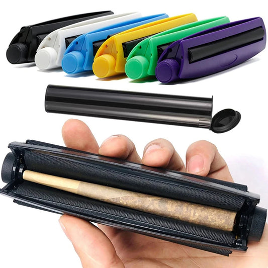 110mm Cigarette Rolling Machine With Tobacco Storage Tube Pop Top PP for Rolling Paper Wrapping Maker Smoking Accessories