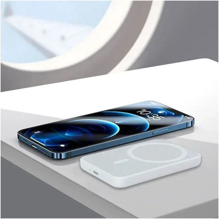 Portable Wireless Power Bank External Battery Pack for iPhone Magnetic Charging Case with Fast Charging Feature