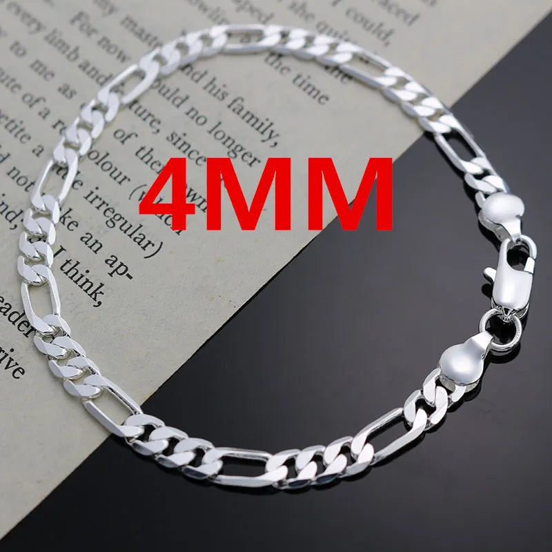 Noble New Arrive Silver Color 4MM Chain for Men Women Bracelet Necklace Jewelry Set™