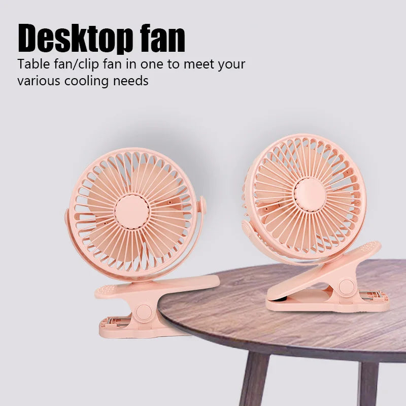 Portable Mini Hand Clip Fan USB Charging Quiet Desktop Electric Fan High Quality Student Dormitory Small Cooling Ventilador Fans