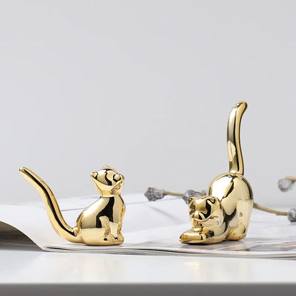 Petite Gilded Menagerie: Miniature Ceramic Animal Figurines"