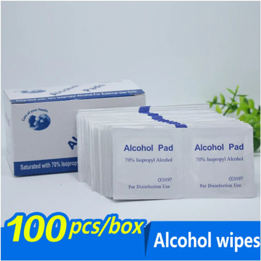 100pcs Alcohol Cotton Pads Disinfectant Wipe