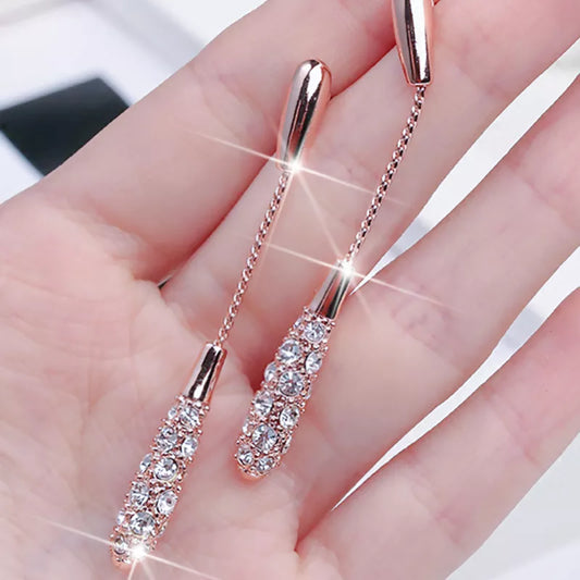 Long Drop-Shaped Alloy Earrings™