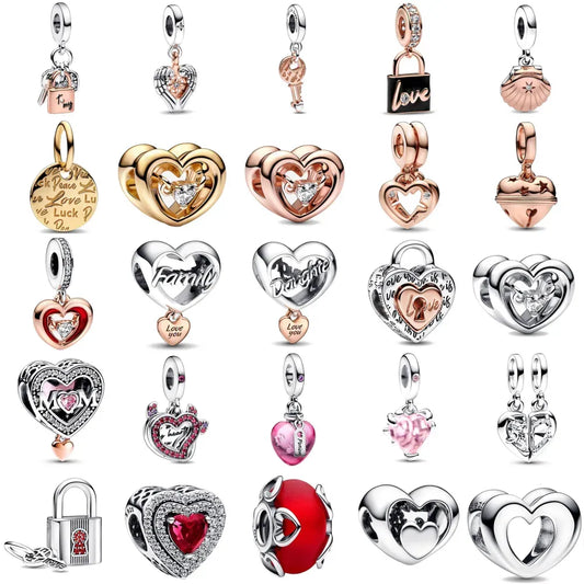 Sterling Silver Mother Daughter Family Love Heart Lock Charm™